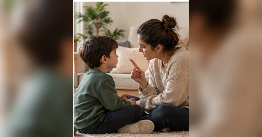 Çocuklara sınır koymak konusunda sakin ebeveyn çocuk konuşması